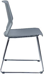 Grey Plastic Stack Chair for Office Guests & Waiting Rooms, 12-Pack, alternate view 6