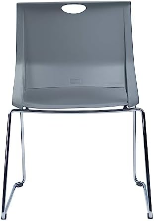 Grey Plastic Stack Chair for Office Guests & Waiting Rooms, 12-Pack, alternate view 7