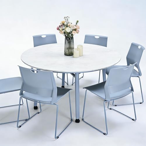 Grey Stackable Chairs Set of 4 for Break Conference Room Church Lobby, alternate view 4