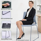 Grey Stackable Chairs Set of 4 for Break Conference Room Church Lobby, alternate view 5
