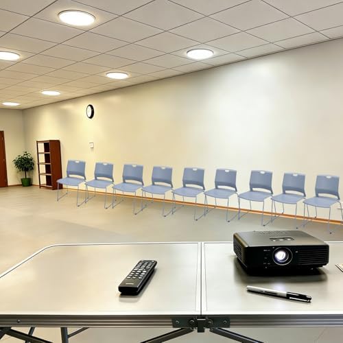 Grey Stackable Chairs Set of 4 for Break Conference Room Church Lobby, alternate view 6