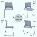Grey Stackable Chairs Set of 4 for Break Conference Room Church Lobby, alternate view 7