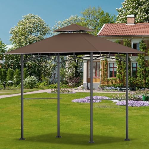 Grill Gazebo Canopy Replacement, 5 x 8 Ft, Brown in 5 x 8 Ft in Brown, alternate view 2