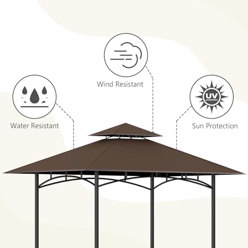 Grill Gazebo Canopy Replacement, 5 x 8 Ft, Brown in 5 x 8 Ft in Brown, alternate view 4