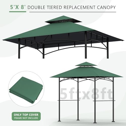 Grill Gazebo Canopy Replacement, 5 x 8 Ft, Green in 5 x 8 Ft in Green, alternate view 6