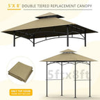 Grill Gazebo Canopy Replacement, 5 x 8 Ft, Khaki in 5 x 8 Ft in Khaki, alternate view 6