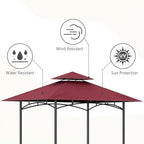 Grill Gazebo Canopy Replacement, 5 x 8 Ft, Red in 5 x 8 Ft in Red, alternate view 4