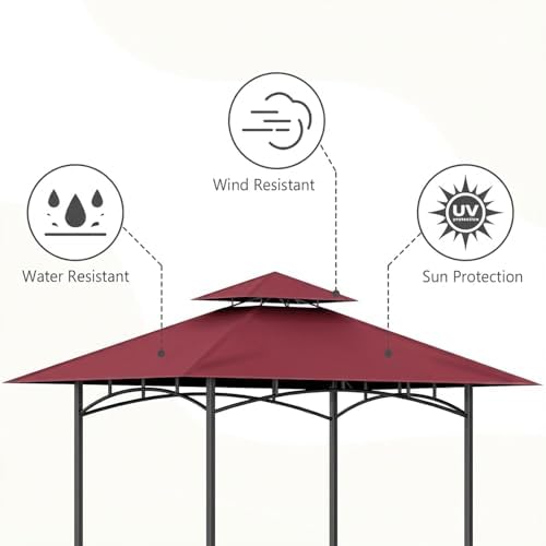 Grill Gazebo Canopy Replacement, 5 x 8 Ft, Red in 5 x 8 Ft in Red, alternate view 4