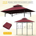 Grill Gazebo Canopy Replacement, 5 x 8 Ft, Red in 5 x 8 Ft in Red, alternate view 6