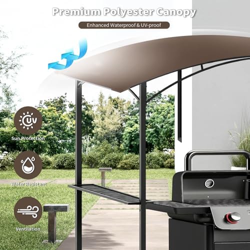 Grill Gazebo Replacement Canopy Top Cover Only, 8x5 ft, Coffee in 8x5 ft, alternate view 3