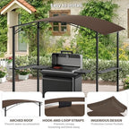 Grill Gazebo Replacement Canopy Top Cover Only, 8x5 ft, Coffee in 8x5 ft, alternate view 5