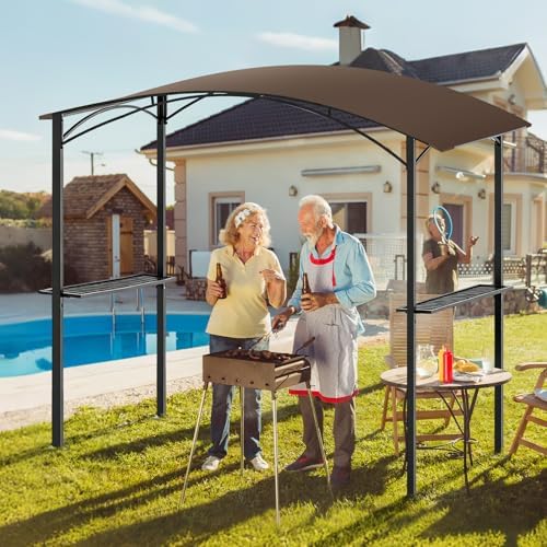 Grill Gazebo Replacement Canopy Top Cover Only, 8x5 ft, Coffee in 8x5 ft, alternate view 7
