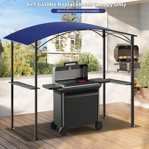 Grill Gazebo Replacement Canopy Top Cover Only, 8x5 ft, Gray in 8x5 ft in Gray, alternate view 2