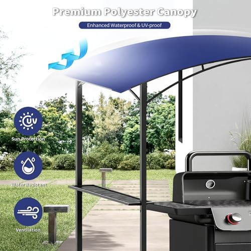Grill Gazebo Replacement Canopy Top Cover Only, 8x5 ft, Gray in 8x5 ft in Gray, alternate view 3