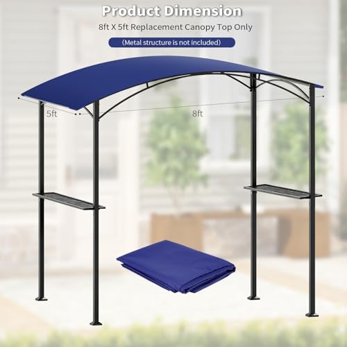 Grill Gazebo Replacement Canopy Top Cover Only, 8x5 ft, Gray in 8x5 ft in Gray, alternate view 4