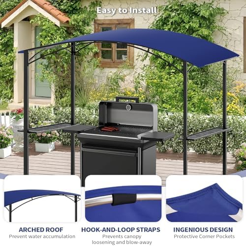 Grill Gazebo Replacement Canopy Top Cover Only, 8x5 ft, Gray in 8x5 ft in Gray, alternate view 5