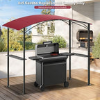 Grill Gazebo Replacement Canopy Top Cover Only, 8x5 ft, Red in 8x5 ft in Red, alternate view 2