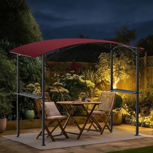 Grill Gazebo Replacement Canopy Top Cover Only, 8x5 ft, Red in 8x5 ft in Red, alternate view 6