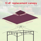 Grill Gazebo Replacement Canopy Top Only - 5' x 8' Outdoor BBQ Gazebo Canopy Roof, Waterproof Double Tiered, alternate view 2