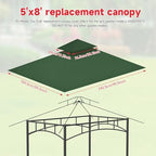 Grill Gazebo Replacement Canopy Top Only - 5' x 8' Outdoor BBQ Gazebo Canopy Roof, Waterproof Double Tiered, alternate view 2