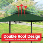 Grill Gazebo Replacement Canopy Top Only - 5' x 8' Outdoor BBQ Gazebo Canopy Roof, Waterproof Double Tiered, alternate view 4