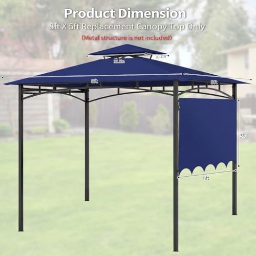 Grill Gazebo Replacement Canopy Top Only, 5x11 ft, Blue in 5x11 ft in Blue, alternate view 5