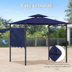 Grill Gazebo Replacement Canopy Top Only, 5x11 ft, Blue in 5x11 ft in Blue, alternate view 6