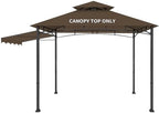 Grill Gazebo Replacement Canopy Top Only, 5x11 ft, Coffee in 5x11 ft