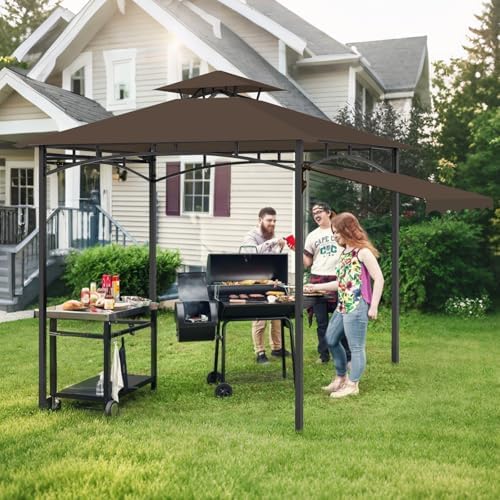 Grill Gazebo Replacement Canopy Top Only, 5x11 ft, Coffee in 5x11 ft, alternate view 2