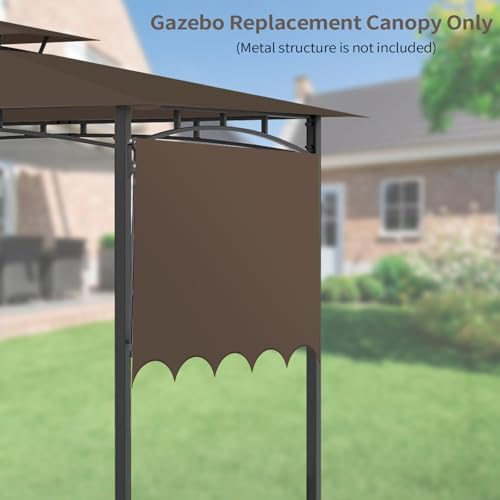 Grill Gazebo Replacement Canopy Top Only, 5x11 ft, Coffee in 5x11 ft, alternate view 3
