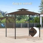 Grill Gazebo Replacement Canopy Top Only, 5x11 ft, Coffee in 5x11 ft, alternate view 6