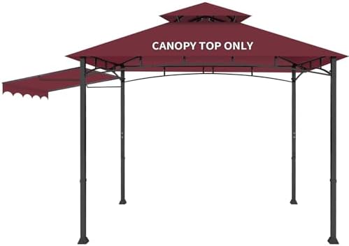 Grill Gazebo Replacement Canopy Top Only, 5x11 ft, Red in 5x11 ft in Red