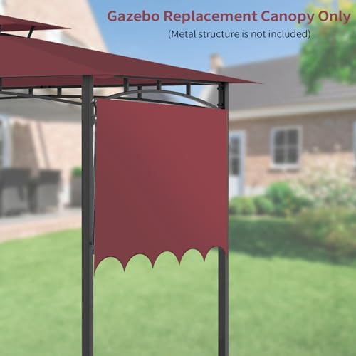 Grill Gazebo Replacement Canopy Top Only, 5x11 ft, Red in 5x11 ft in Red, alternate view 3