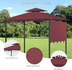 Grill Gazebo Replacement Canopy Top Only, 5x11 ft, Red in 5x11 ft in Red, alternate view 4