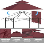 Grill Gazebo Replacement Canopy Top Only, 5x11 ft, Red in 5x11 ft in Red, alternate view 5