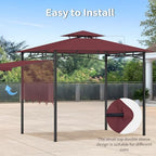 Grill Gazebo Replacement Canopy Top Only, 5x11 ft, Red in 5x11 ft in Red, alternate view 6