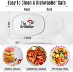 Grill Platter Gift for Dad, Daddy Barbecue Serving Tray Plate in large in White, alternate view 2