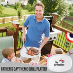 Grill Platter Gift for Dad, Daddy Barbecue Serving Tray Plate in large in White, alternate view 5