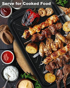 Grilling Prep and Serving Tray, Dishwasher-Safe, 2-pcs Set in Black+red, alternate view 6
