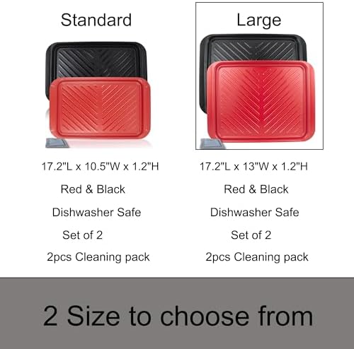 Grilling Prep and Serving Tray, Dishwasher Safe, Nesting Set in Black+red, alternate view 5