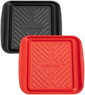 Grilling Prep & Serve Trays, 10.5x10.5 inch Small BBQ Tray Safe for Food Handling, 2 Dishwasher Safe Nesting
