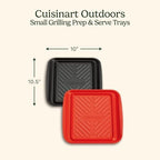 Grilling Prep & Serve Trays, 10.5x10.5 inch Small BBQ Tray Safe for Food Handling, 2 Dishwasher Safe Nesting, alternate view