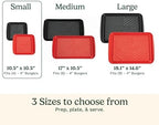 Grilling Prep & Serve Trays, 10.5x10.5 inch Small BBQ Tray Safe for Food Handling, 2 Dishwasher Safe Nesting, alternate view