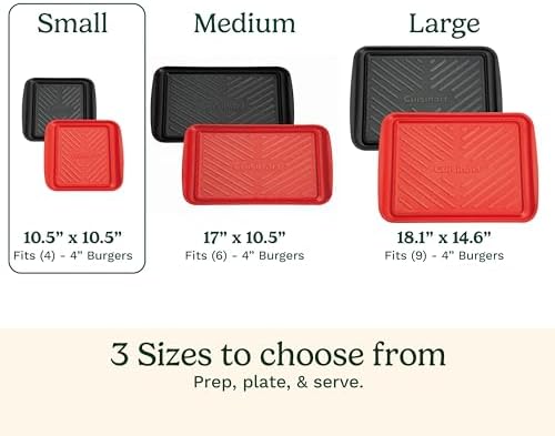 Grilling Prep & Serve Trays, 10.5x10.5 inch Small BBQ Tray Safe for Food Handling, 2 Dishwasher Safe Nesting, alternate view