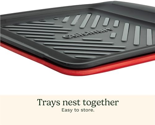 Grilling Prep & Serve Trays, 10.5x10.5 inch Small BBQ Tray Safe for Food Handling, 2 Dishwasher Safe Nesting, alternate view