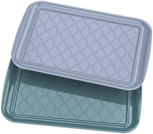 Grilling Prep & Serve Trays for Party- Set of 2, Large Serving Platters for Raw and Cooked Food, Dishwasher