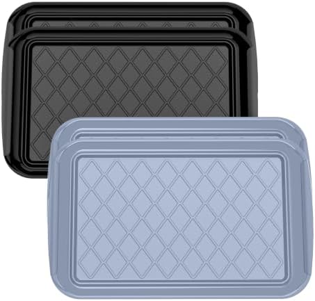 Grilling Prep & Serve Trays for Party- Set of 4, Large Serving Platters for Raw and Cooked Food, Dishwasher
