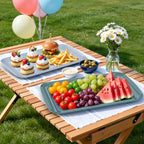 Grilling Prep & Serve Trays for Party- Set of 6, Large Serving Platters for Raw and Cooked Food, Dishwasher, alternate view 7