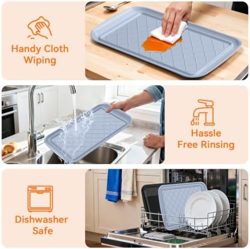 Grilling Prep & Serve Trays for Party- Set of 6, Large Serving Platters for Raw and Cooked Food, Dishwasher, alternate view 5