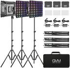 GVM RGB Led Video Light with 3 Softboxes, 680RS 3 Packs 50W Studio Lights with Bluetooth Control, Upgrade